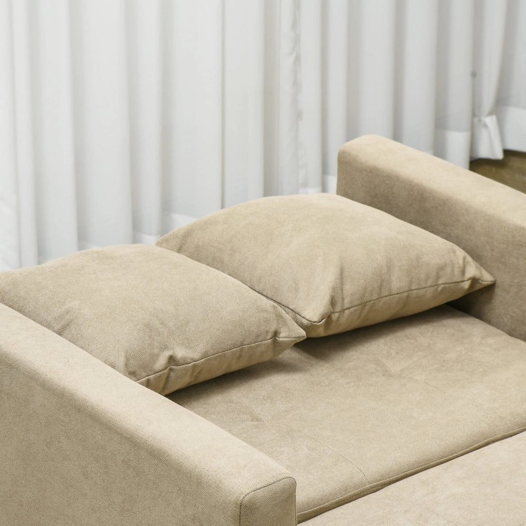 Poltrona Letto Singolo 100x98x88 cm 2 Cuscini e Vano Contenitore in Velluto Marrone Chiaro