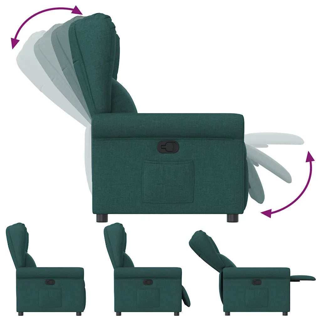 Poltrona Reclinabile in Tessuto Verde Scuro 4015662