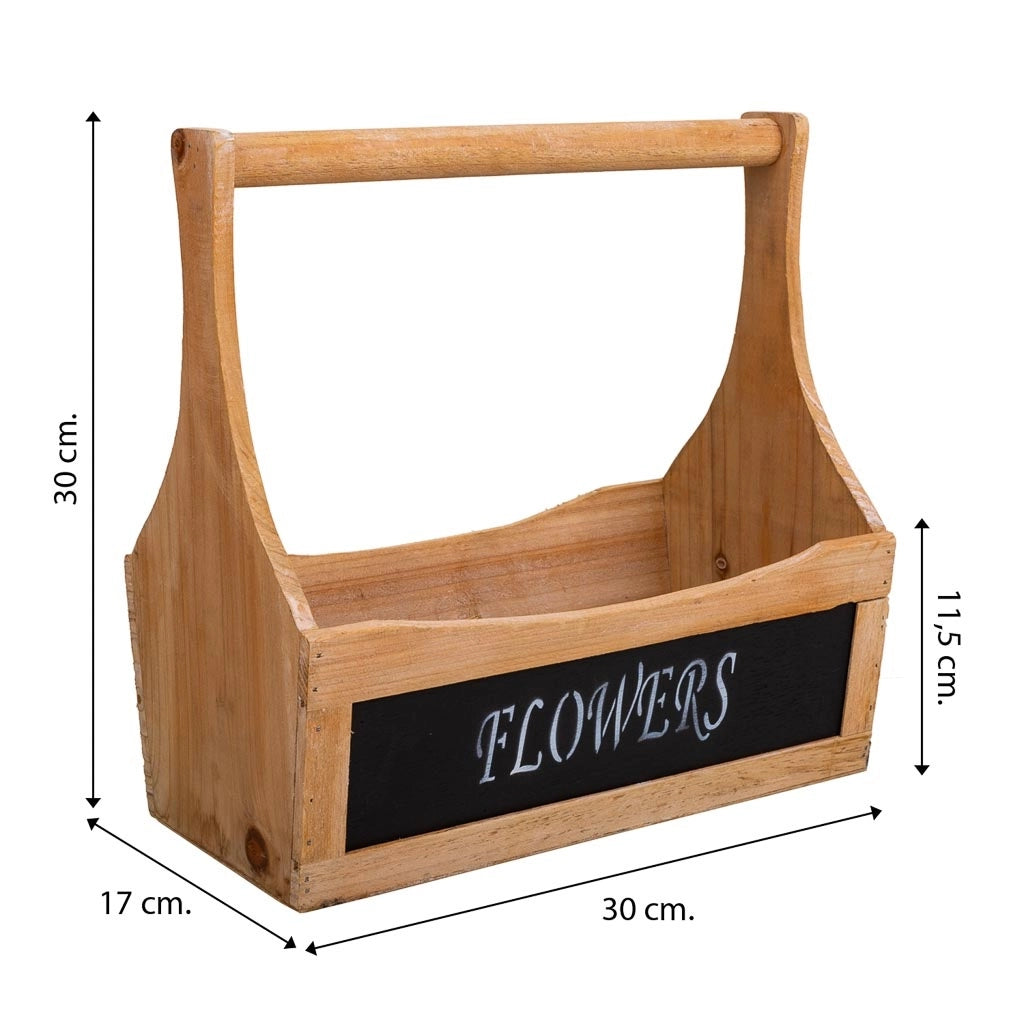 Set di 3 cestini in legno marrone