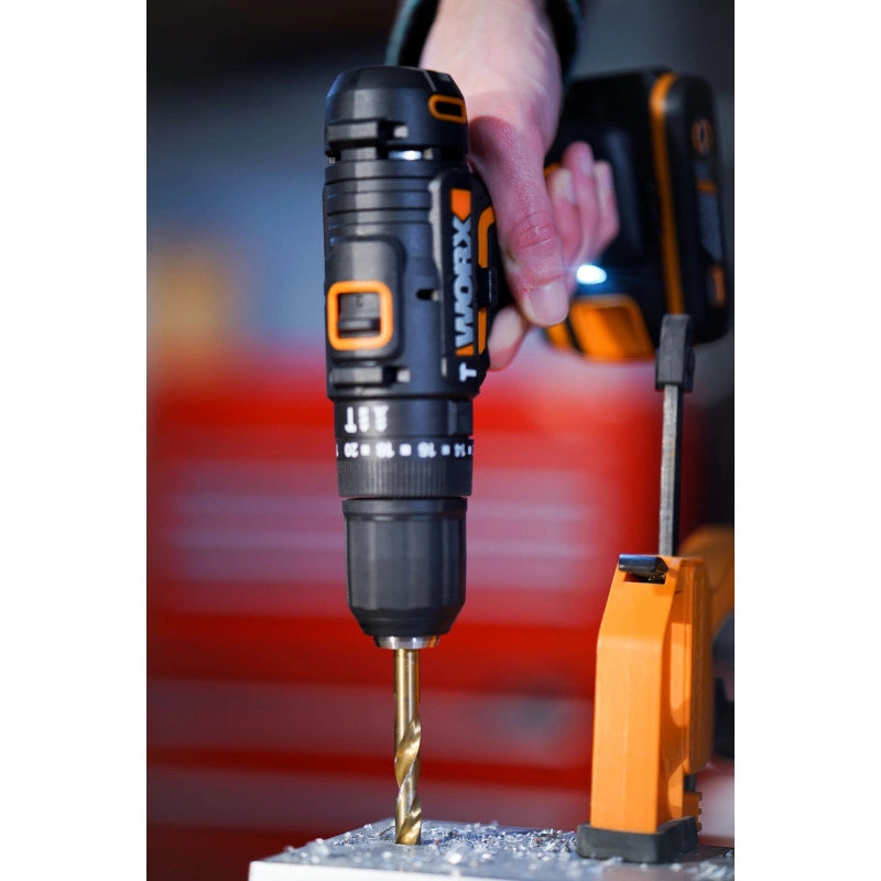 Avvitatore a Batteria 20 Volt WX100 con Coppia 30 Nm e Mandrino 10 mm per Foratura e Avvitatura - Worx