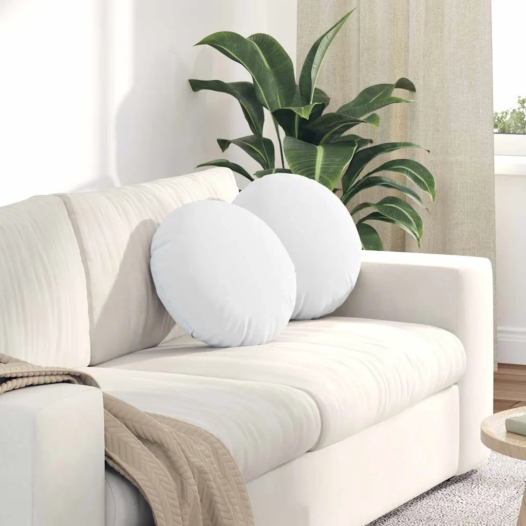 Cuscini per Seduta 2 pcs Bianco Ø40 x 13 cm Tessuto 42014131