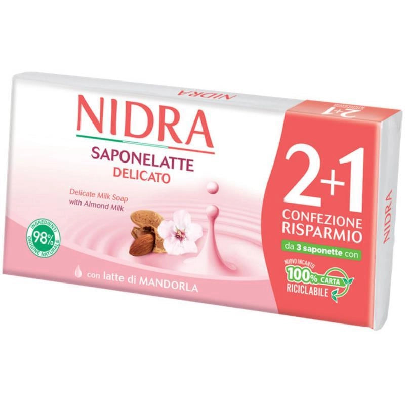 NIDRA SAPONETTA 90 GR X3 MANDORLA ECOGREEN CONFEZIONE RISPARMIO
