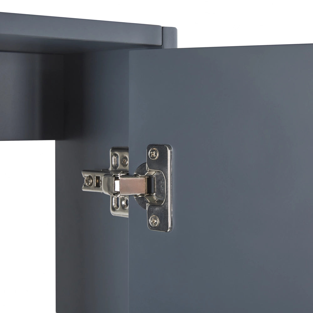 Set di mobili da bagno in 4 pezzi in MDF grigio 60 cm mobiletto in ceramica con specchio