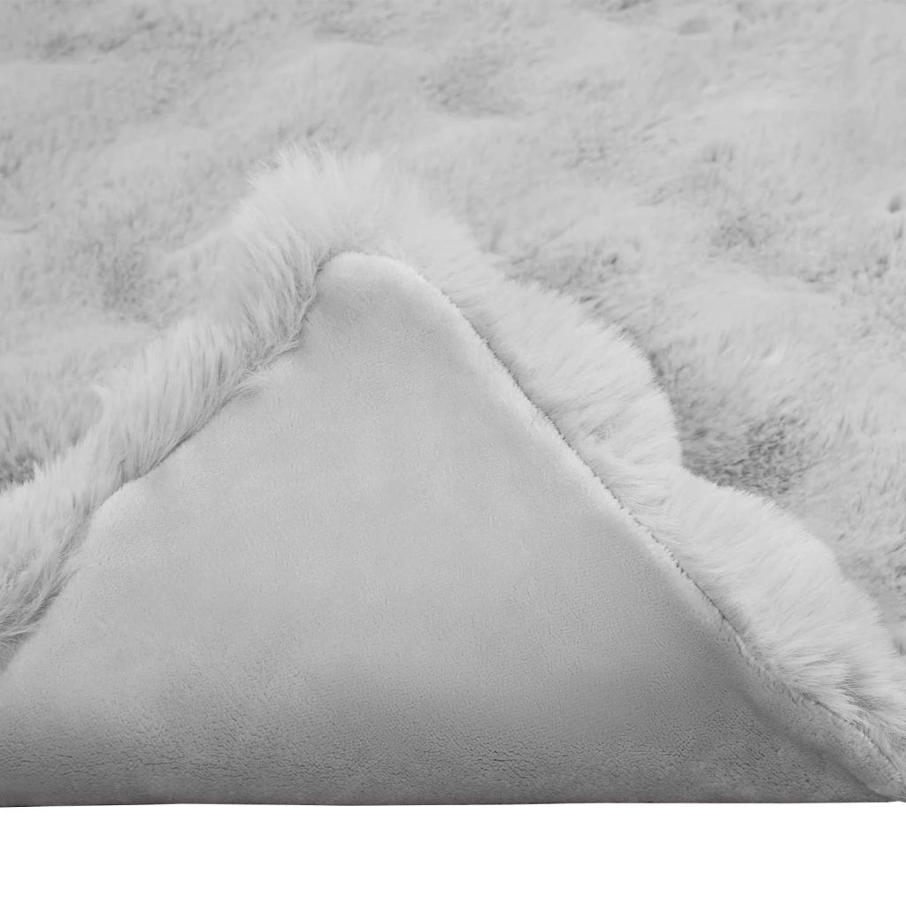 Coperta antiscivolo in sintetica di coniglio Olite Grigio
