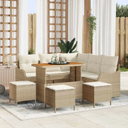 Set Divano da Giardino con cuscino 9 pcs Beige e Crema 3364221