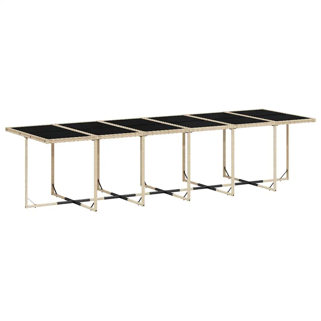 Set da Pranzo da Giardino 17 pz con Cuscini Beige in Polyrattan 3210826