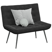 Panca Nera 110x74x84 cm in Velluto 4012342