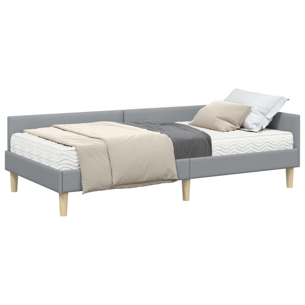 Struttura Letto Angolare con Materasso 2 pcs Grigio chiaro 3393669