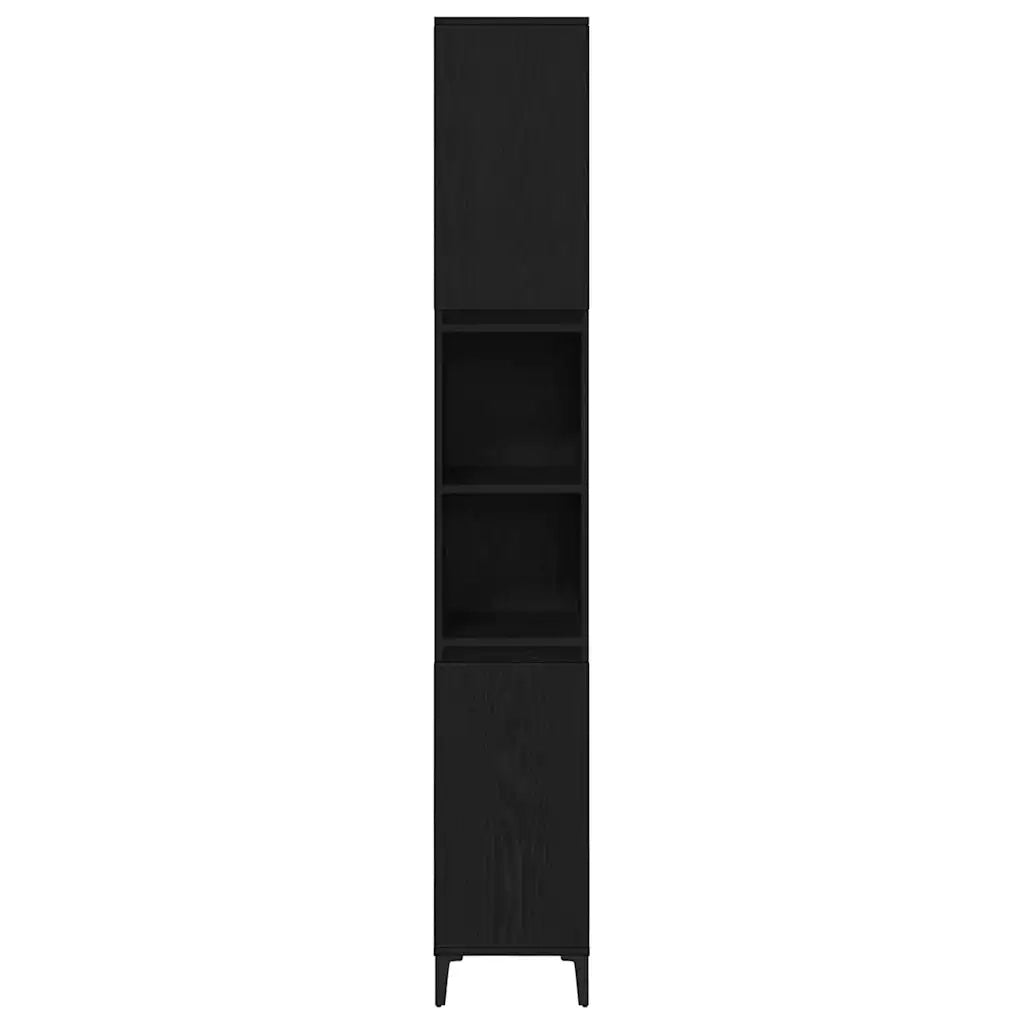 Set di mobili per il bagno Montaggio a parete 3 pcs Rovere Nero 3333091