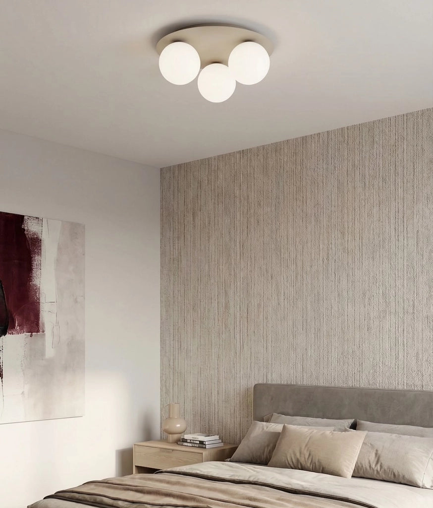 Lampada da soffitto SOLAR 3xE14 vetro beige Emibig