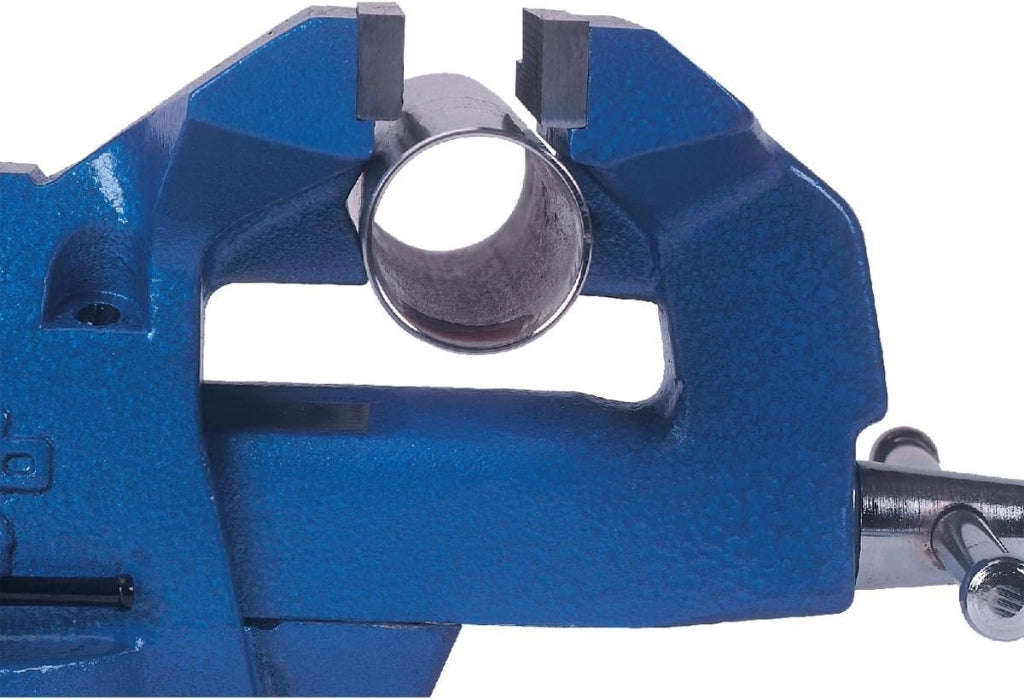 Etau réglable base fixe 125 mm ouverture 155 mm série 80 avec serre-tubes
