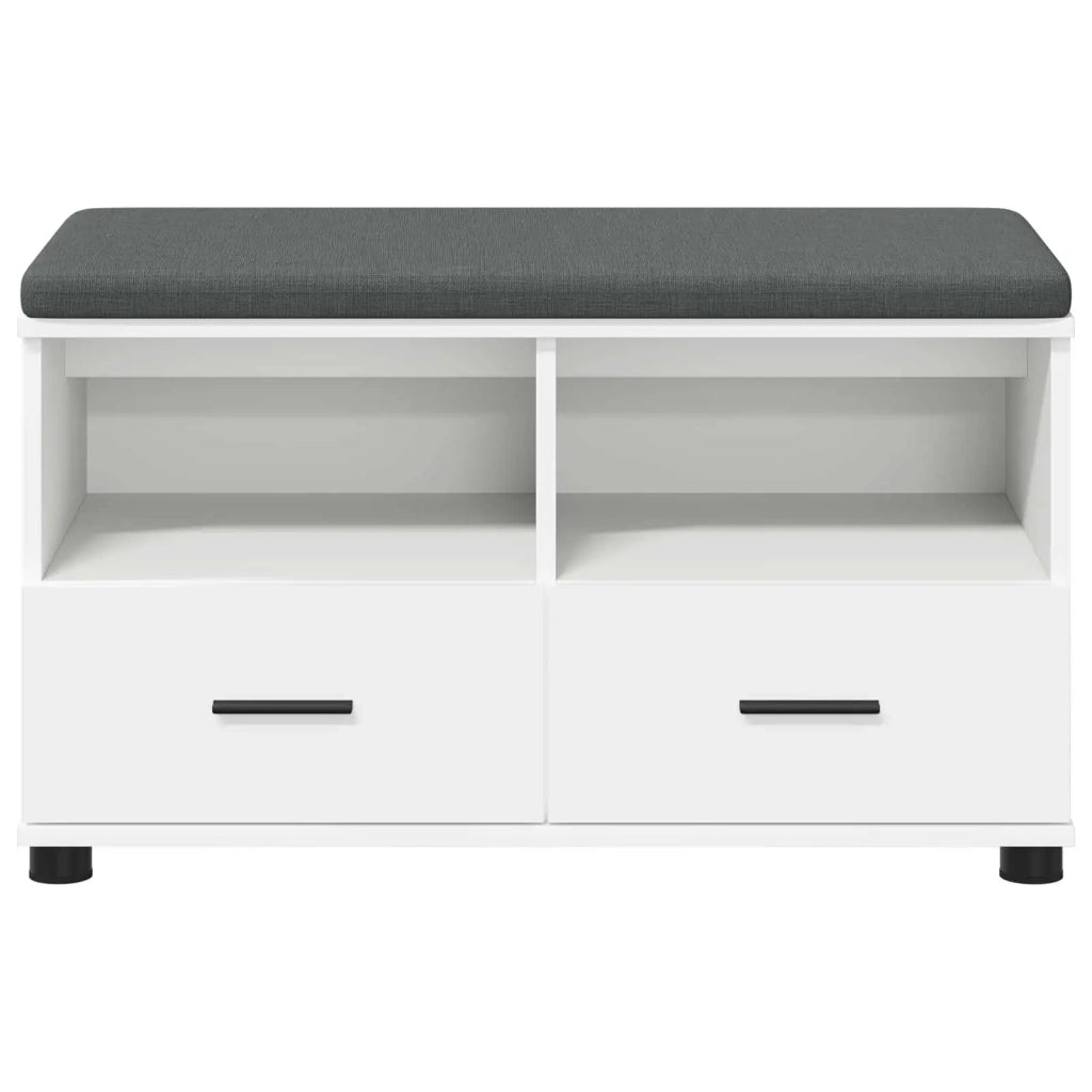 Panca per ingresso con cuscino Bianco 80 x 38 x 46 cm 891456