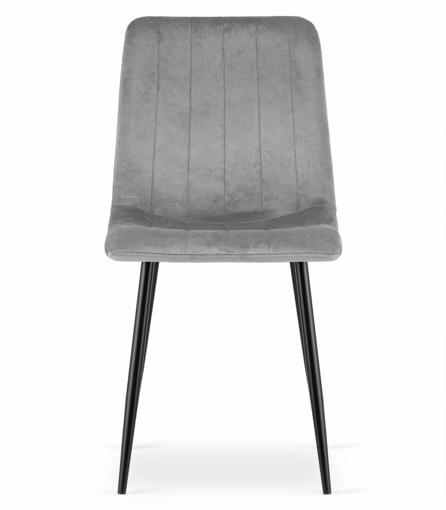 Sedia VALORA JEWA - Design ergonomico in velluto grigio chiaro x 3