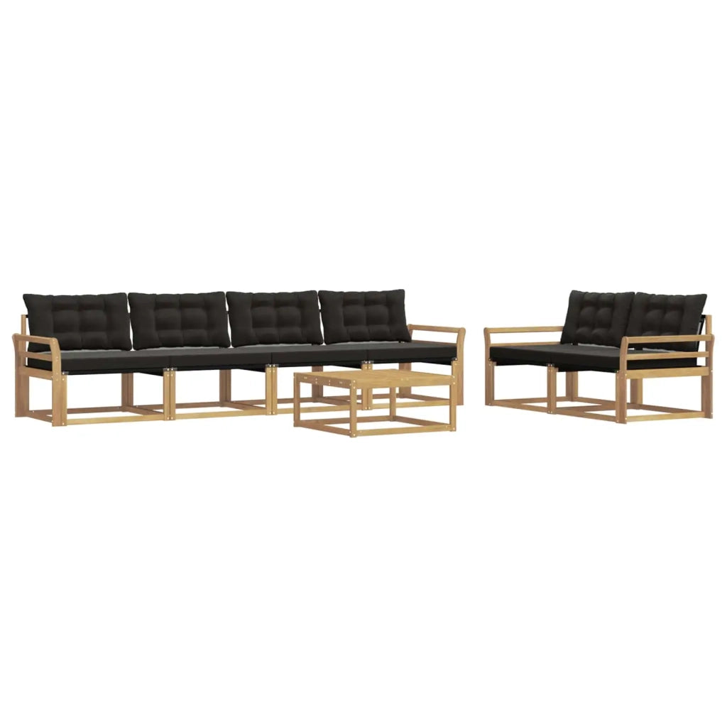 Set di divani da esterno 7 pz Bianco e Nero 3388446
