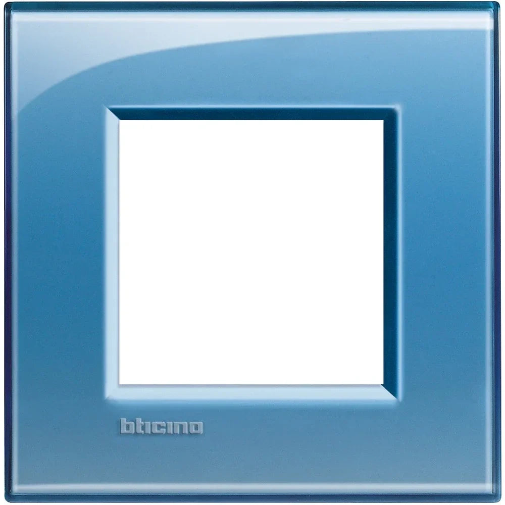 Living Light - Placca quadra 2P Azzurro deep - LNA4802AD