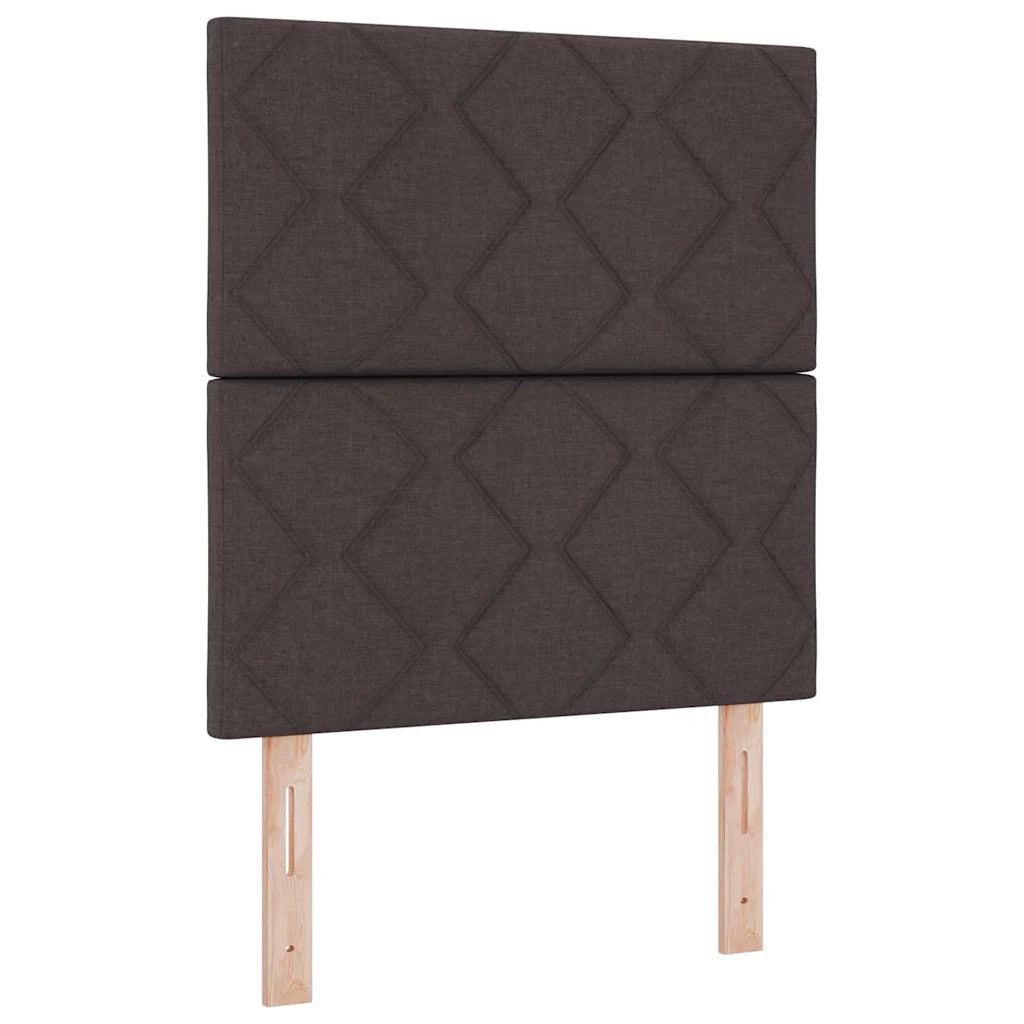 Letto a molle con materasso Marrone scuro 80 x 200 cm Tessuto 3342903