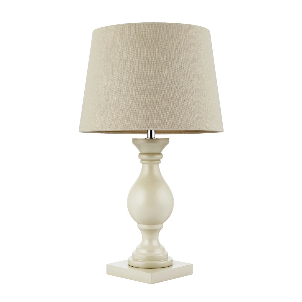 Lampada da tavolo classica legno ecru paralume E14 Endon