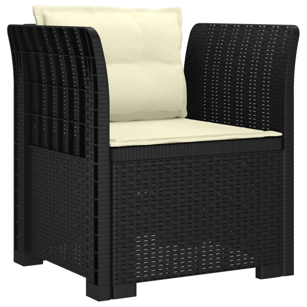 Poltrona a 1 Posto con Cuscini Aspetto Rattan PP Antracite 8011868