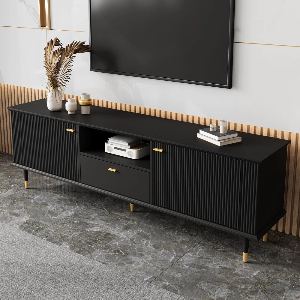 Mobile TV con Cassetti e Ripiani ¨C MINIMAL ¨C Bianco, Ante Soft-Close