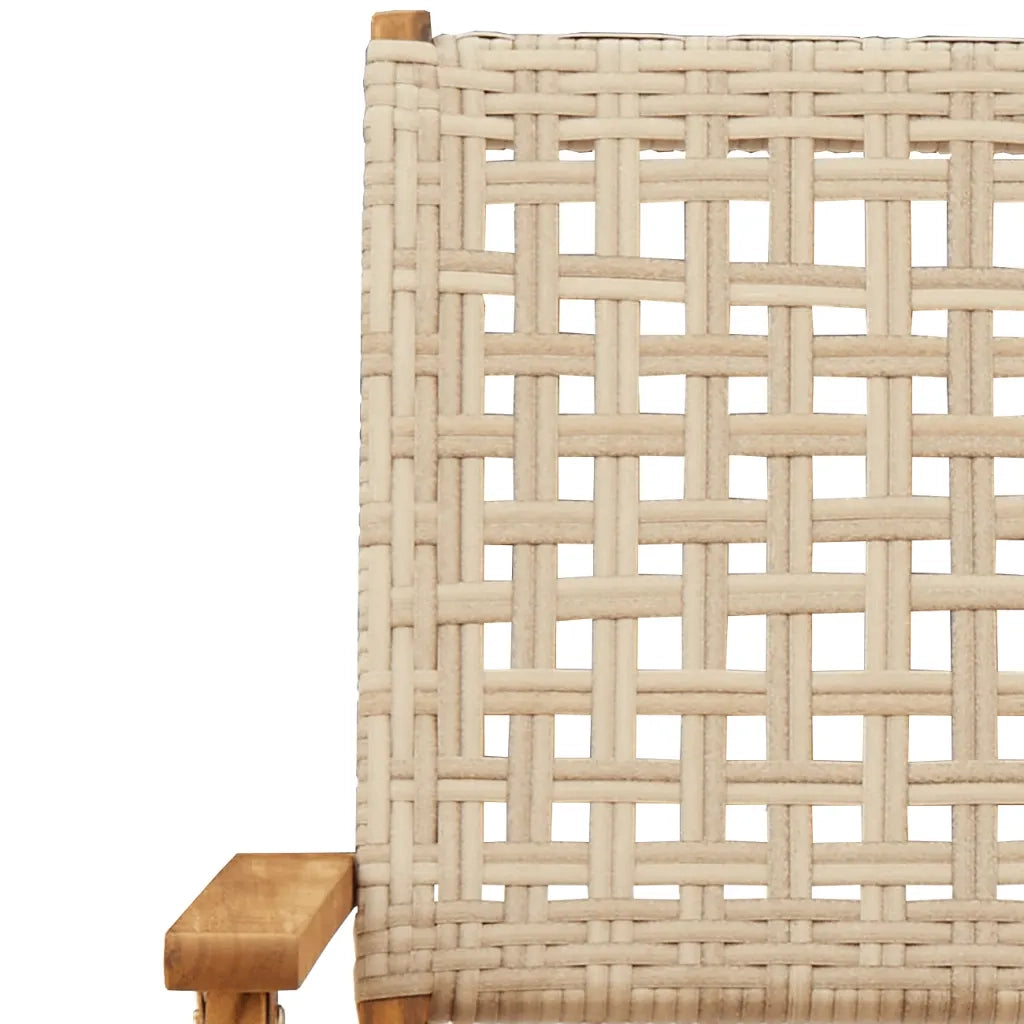 Set da Bistrot 3 pz Beige in Polyrattan e Legno Massello 3281876