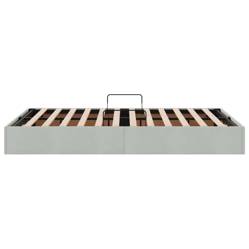 Letto ottomano Grigio Chiaro 120 x 200 cm Velluto 3442874