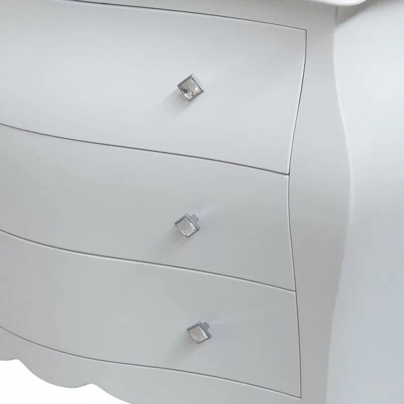 Gruppo 1 cassettiera 2 comodini shabby bianco swarovski - Mobili 2G