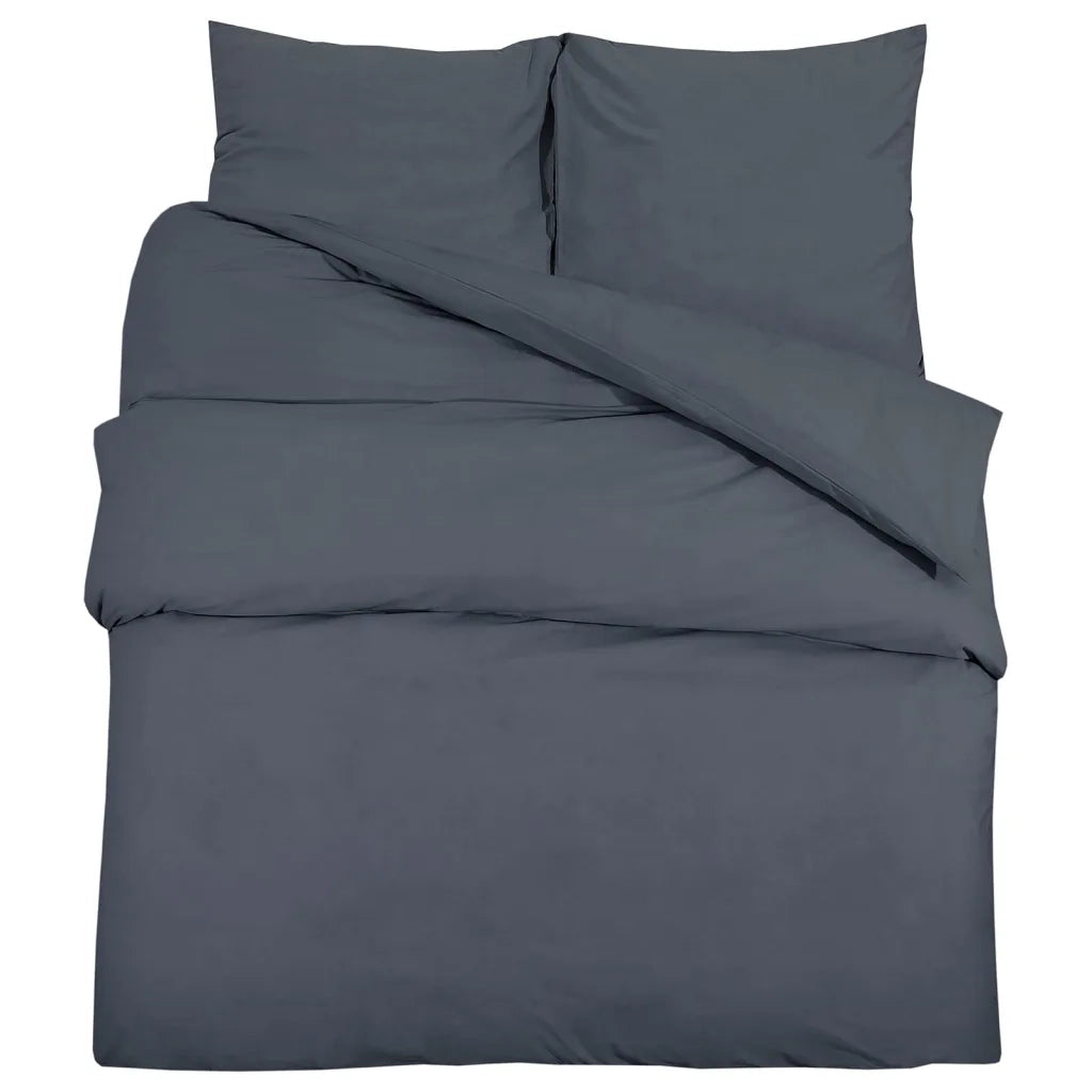 Set Copripiumino Antracite 155x220 cm in Cotone 136087