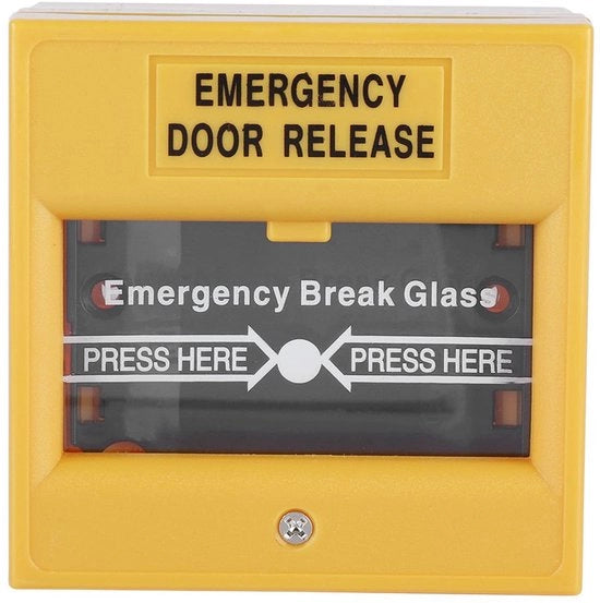 Pulsante di allarme di emergenza per uscita di emergenza - Rilascio di emergenza della porta - Vetro di sicurezza - Giallo - Allarme di emergenza - Soluzione di sicurezza - Casa e Ufficio 

Modello: 
Specifica tecnica: 
Codice prodotto: