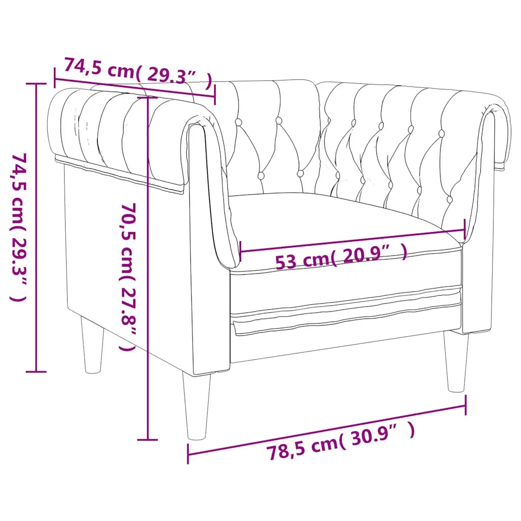 Poltrona | Sedia Relax Chesterfield Grigio Chiaro in Tessuto