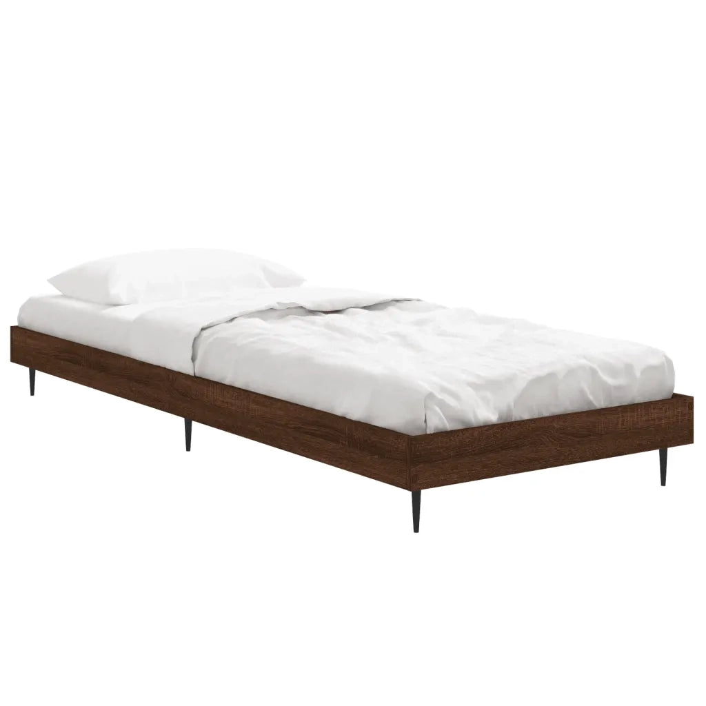 Letto singolo | Letto per adulti | Giroletto senza Materasso Rovere Marrone 75x190cm in Truciolato