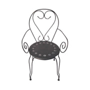 SET di 4 SEDIE FERRO BATTUTO CON BRACCIOLI GRIGIO SCURO CASACOLLECTION