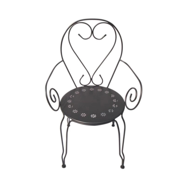 SET di 4 SEDIE FERRO BATTUTO CON BRACCIOLI GRIGIO SCURO CASACOLLECTION