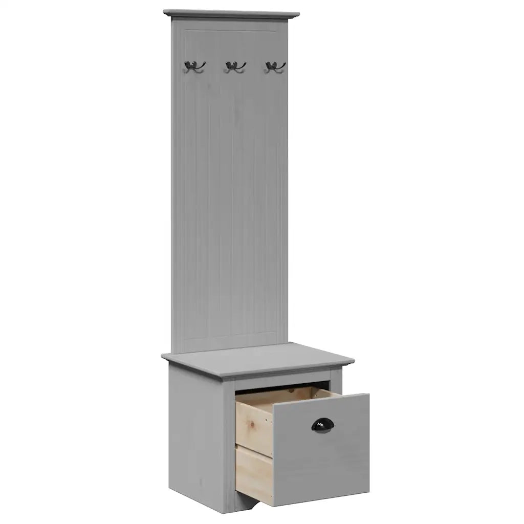 Mobiletto da Ingresso con Ganci BODO Grigio 50x40x157 cm 4016874