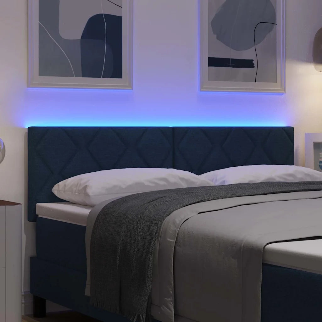 Testiera LED Blu 160 cm Tessuto 3338232