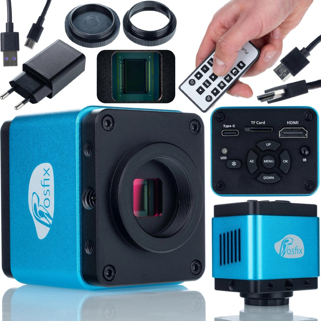 Set Microscopio Completo Mercury Pro con Telecamera e Display 8" – Testa Trinoculare, Zoom 7x-45x