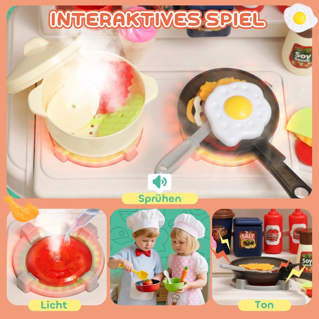 Set Cucina Giocattolo 92 Pezzi ¨C Xylo ¨C Plastica Verde con Rubinetto, 3-6 Anni