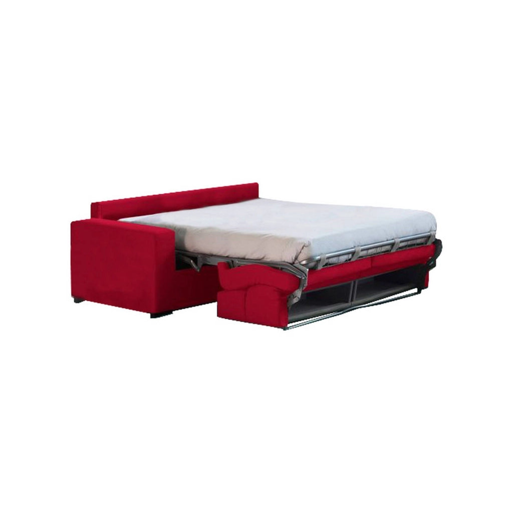 None, Divano Letto 2 Posti Sfoderabile Made in Italy, 180x95 cm Rosso