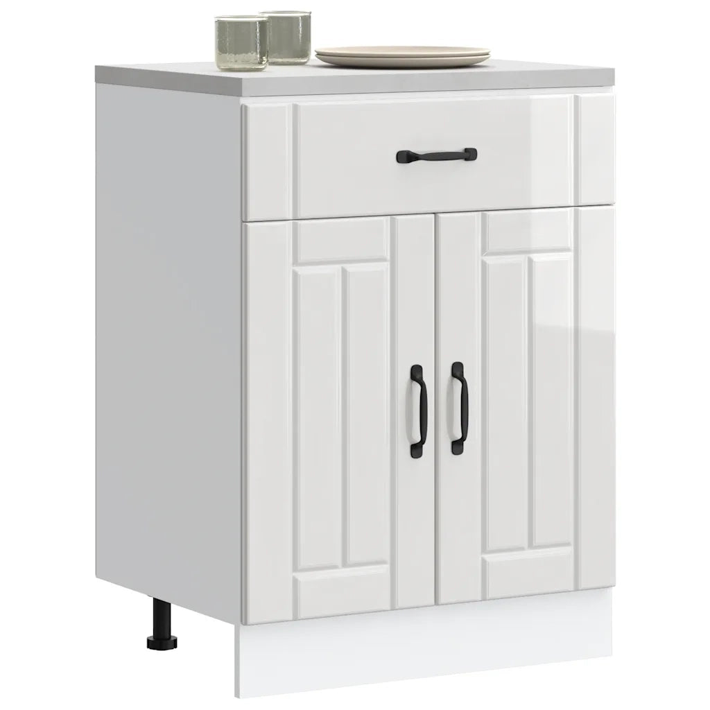 Base da Cucina Lucca Bianco Lucido in Legno Multistrato 853729
