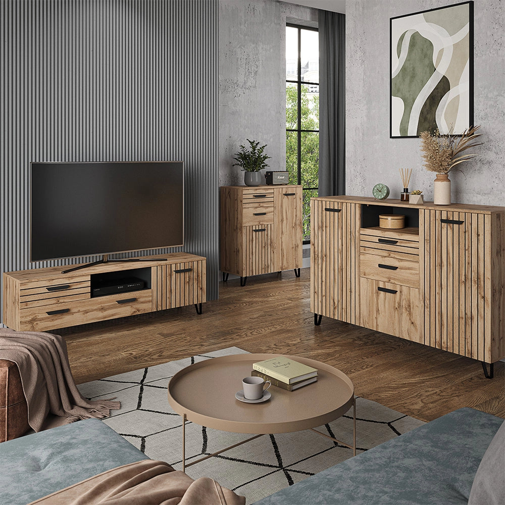 Vicco Appendiabiti Quercia Wotan 80 x 172 cm con 5 scomparti
