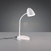 LOAD LAMPADA DA STUDIO LED 4W  560lm, 3000K METACRILATO BIANCA CON CARICA SMARTPHONE AD INDUZIONE E ACCENSIONE TOUCH H. 38CM