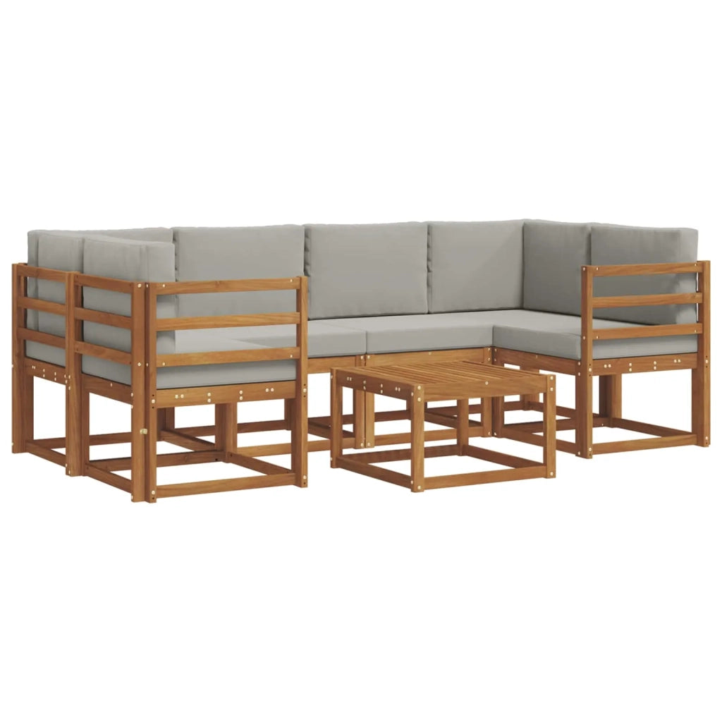 Set di divani da esterno 7 pcs Grigio Naturale e Chiaro 3366064