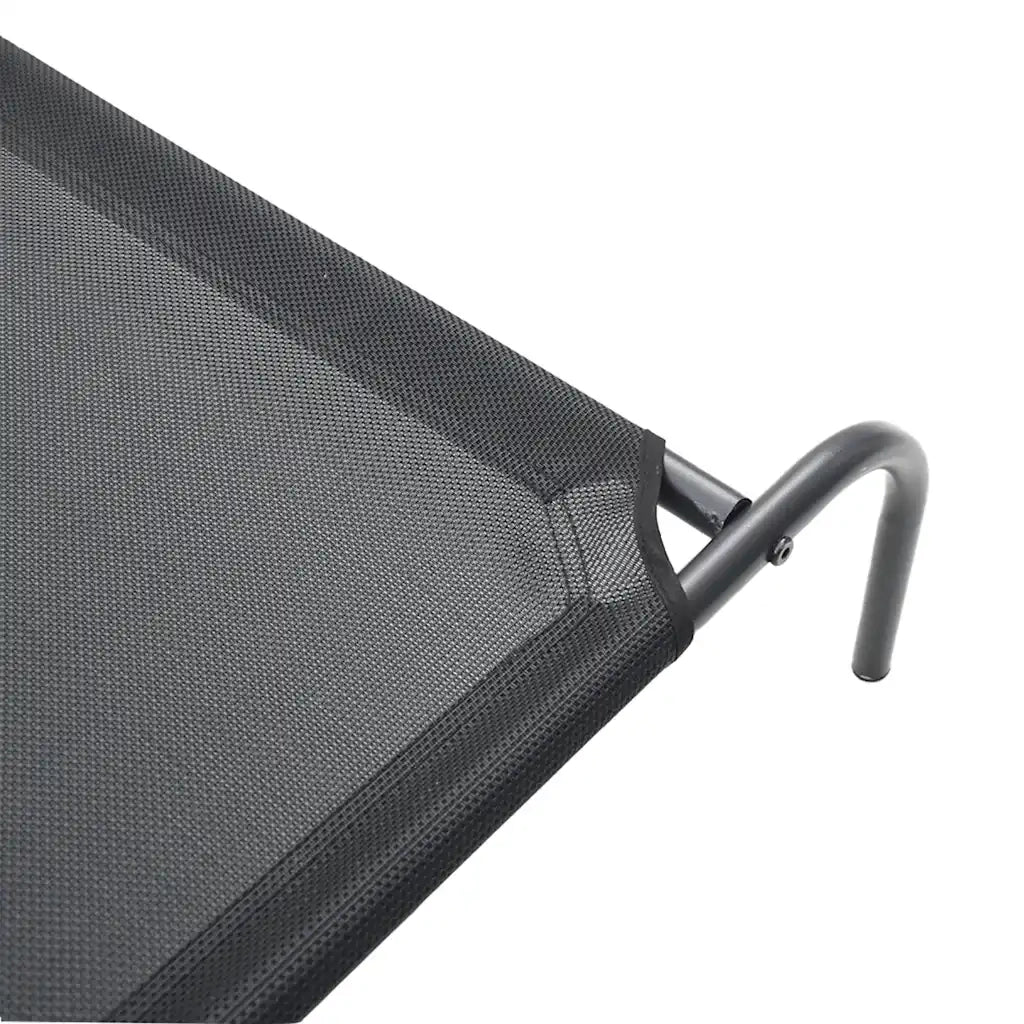 Cuccia per Cani Rialzata Nera 130x80x20 cm Textilene e Acciaio