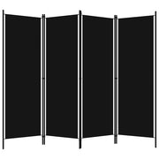 Divisorio Ambienti | Divider per stanze | Paravento a 4 Pannelli Nero 200x180 cm