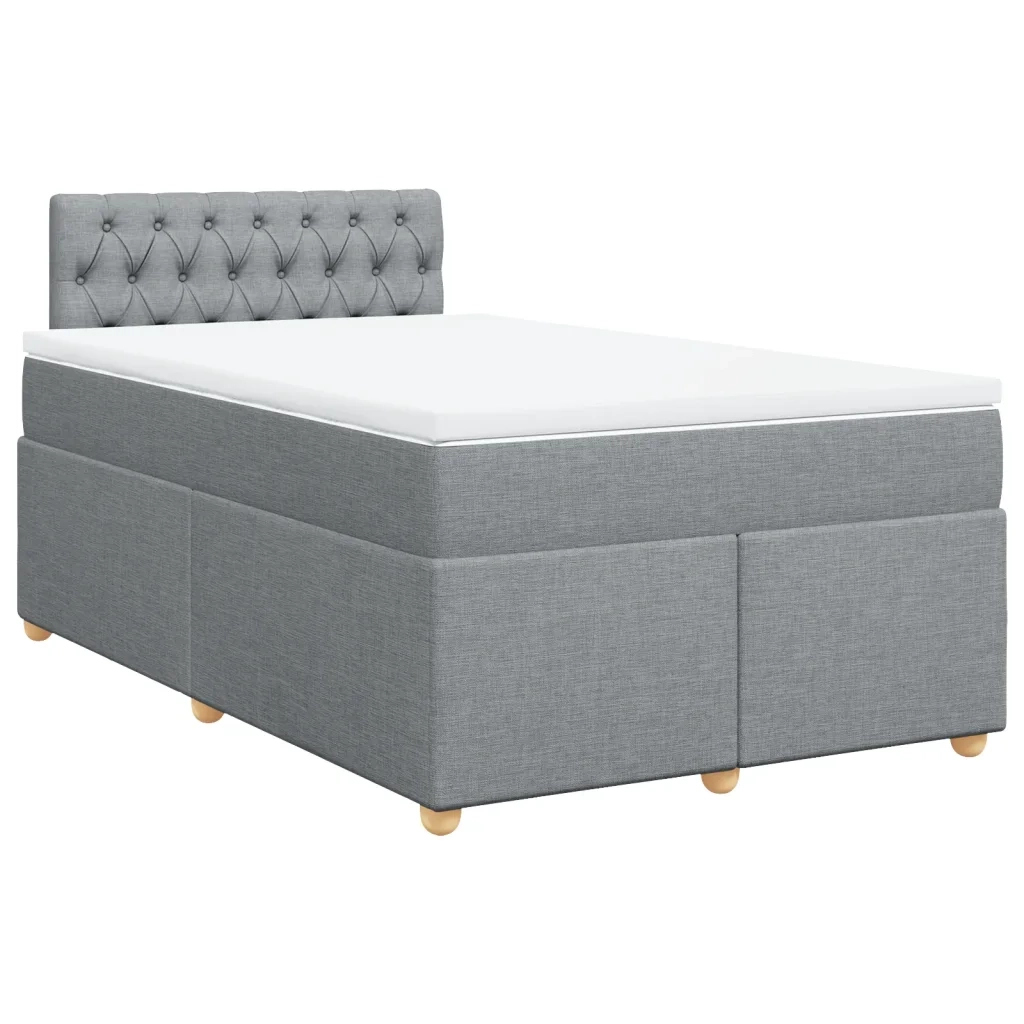Giroletto a Molle con Materasso Grigio Chiaro 120x200cm Tessuto