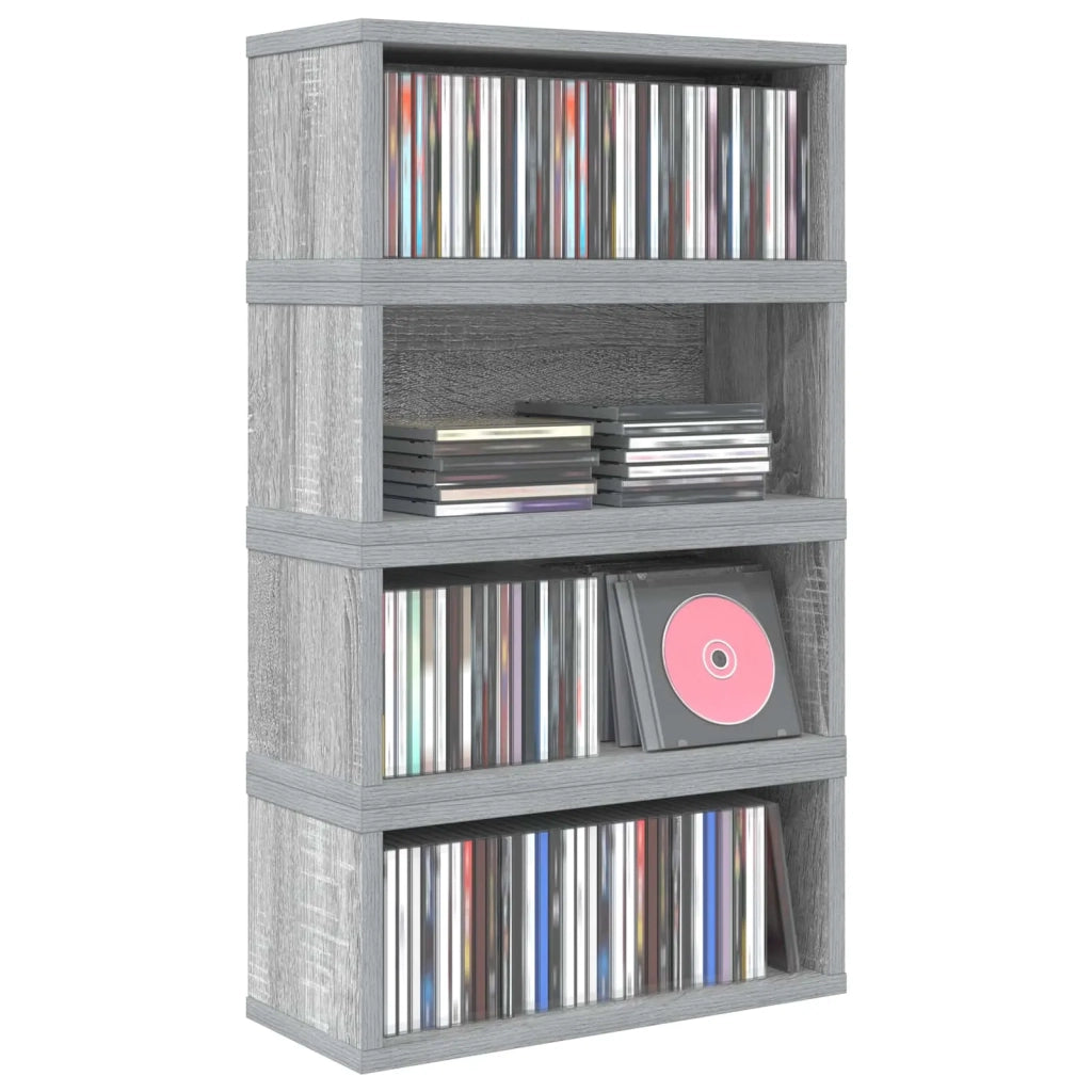 Rack per Stoccaggio CD 4 pz Sonoma grigio 40 x 17 x 17 cm 8012723