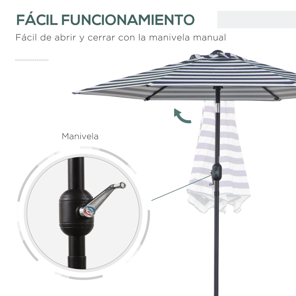 Ombrellone da Giardino ¨C Minimal ¨C 230x216 cm Blu e Bianco