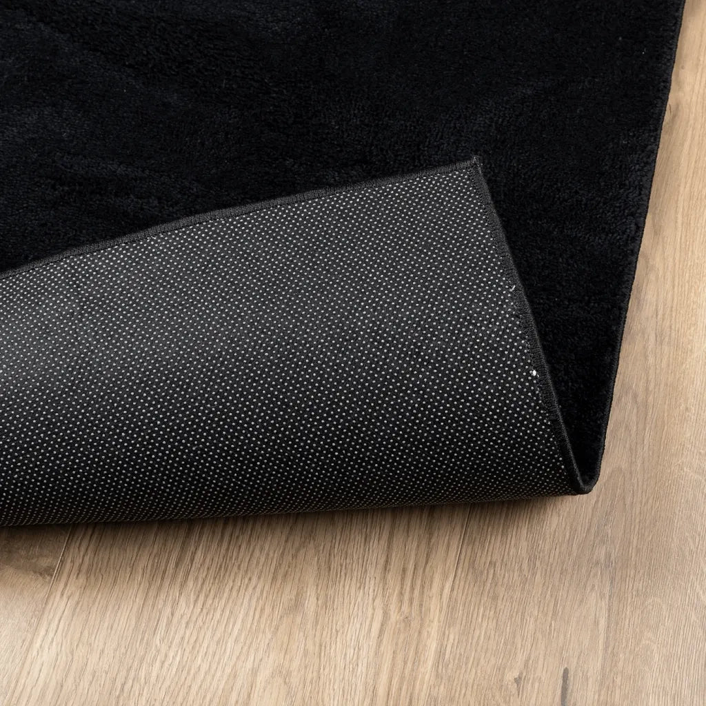 Tappeto del soggiorno | Tappeto OVIEDO a Pelo Corto Nero 200x200 cm