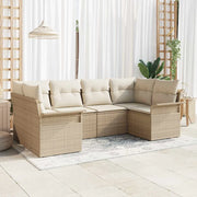 Set Divano da Giardino con cuscino 6 pcs Beige polyrattan 3345501