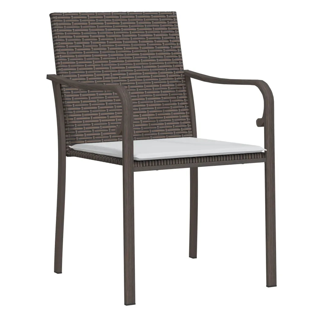 Set Pranzo da Giardino 5pz con Cuscini in Polyrattan e Acciaio 3186954