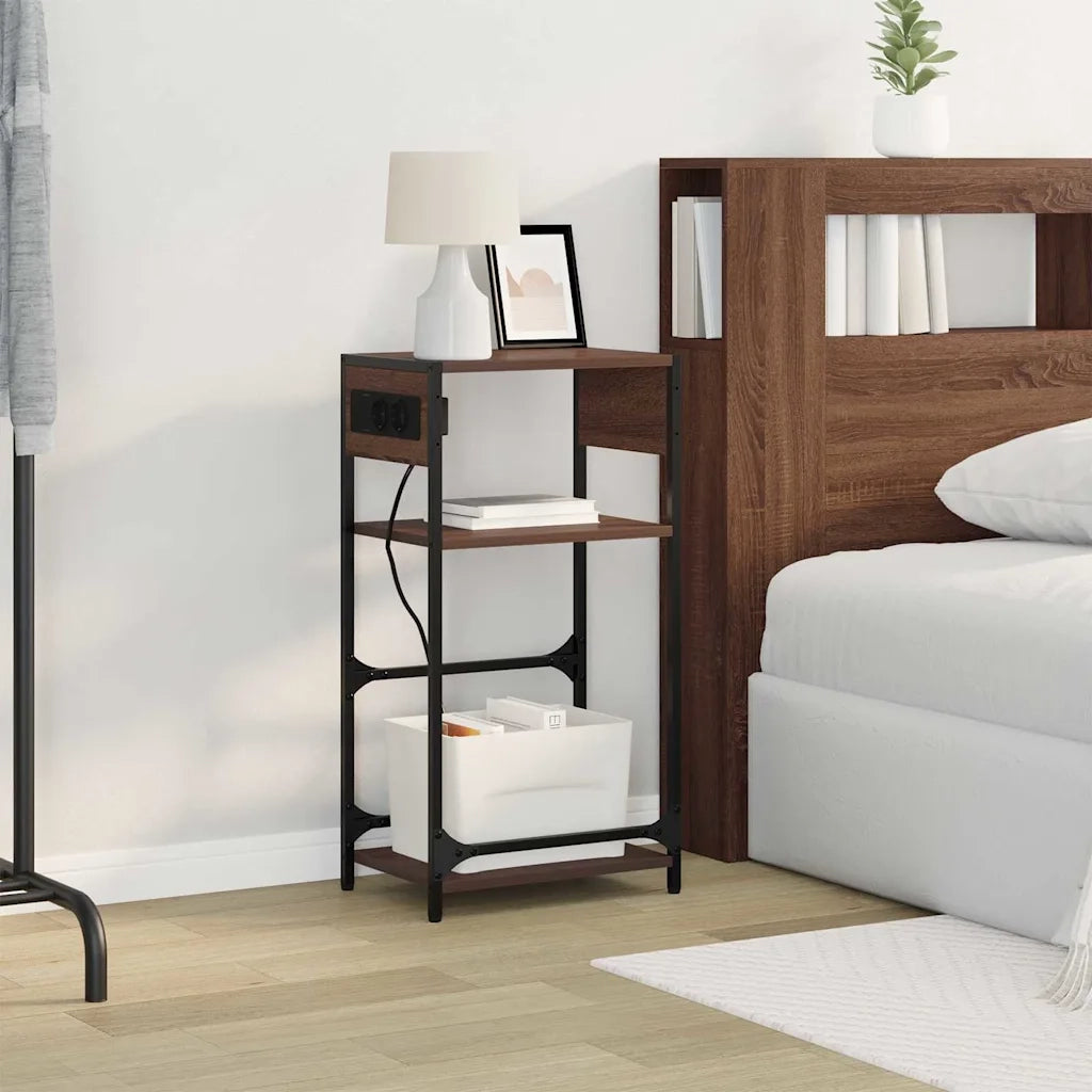 Comodino | Armadio da Notte | Mobiletto da notte Rovere Marrone 40 x 27 x 76 cm